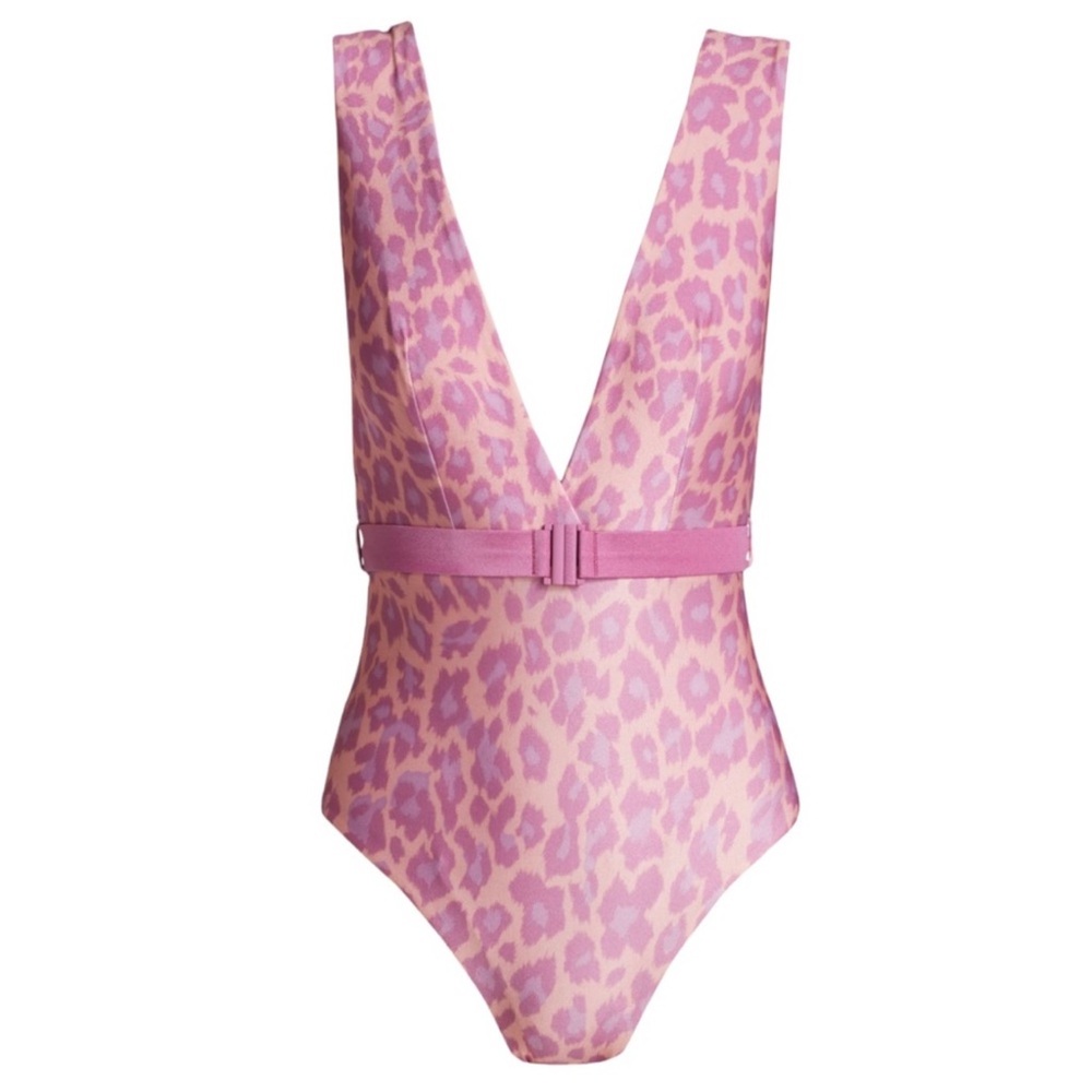 Zimmermann Pink Leopard One Piece Swimsuit